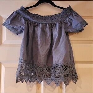 Have Fame blue short sleeve blouse S
